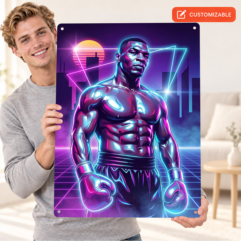 Home Gym Neon Sign - Affiche en métal texturé avec l’image