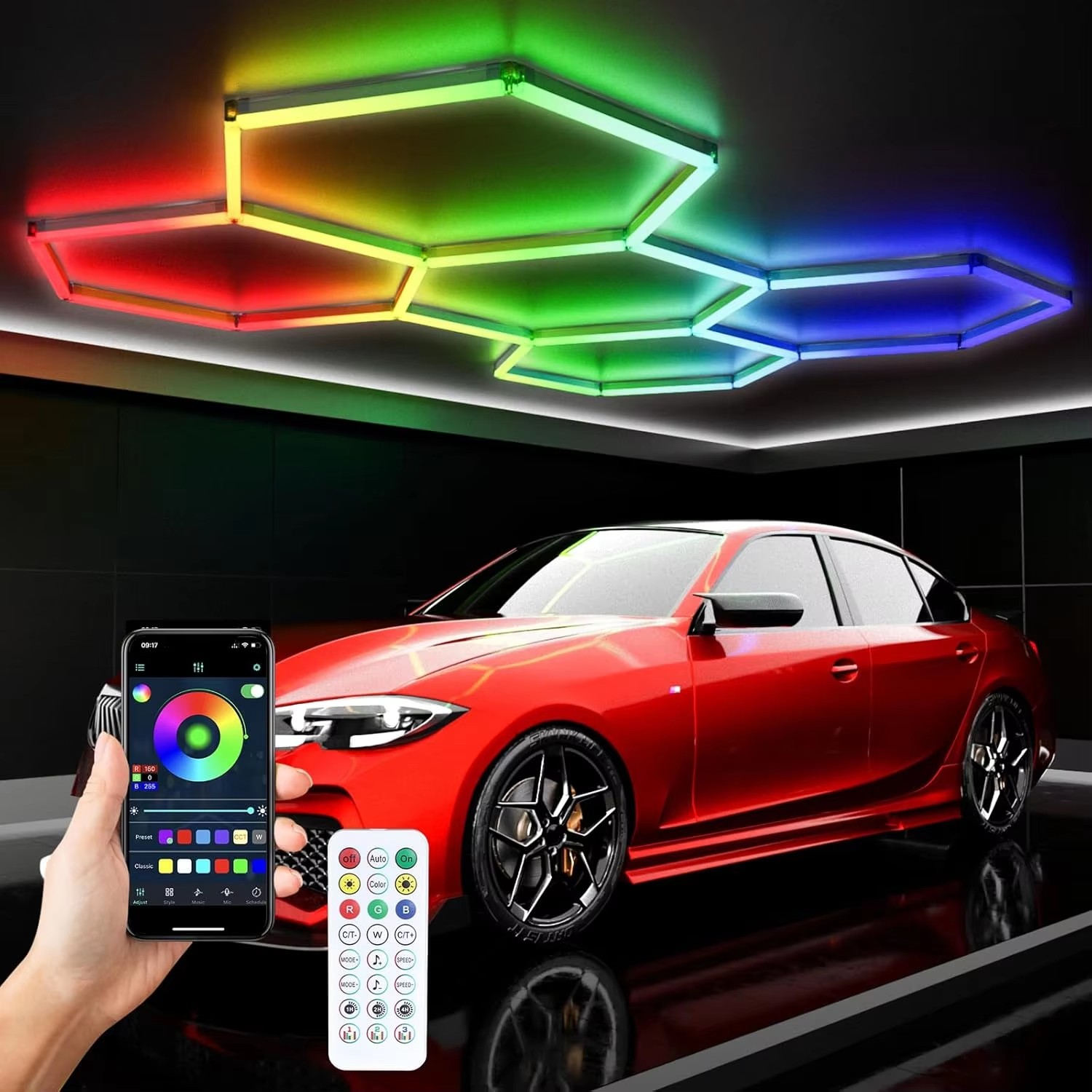 Lumières LED hexagonales RGB a - Home Gym Neon Sign avis et prix