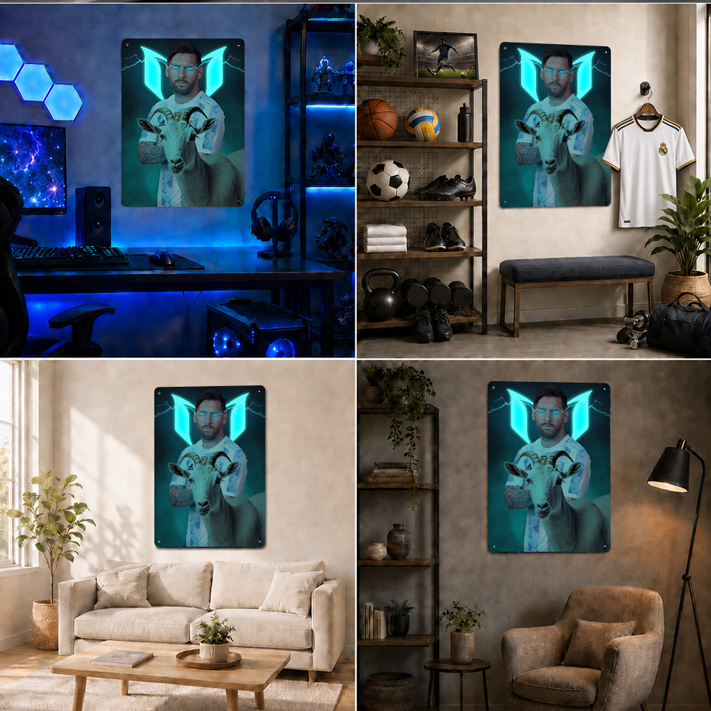 Affiche imprimée Lionel Messi  - Home Gym Neon Sign avis et prix
