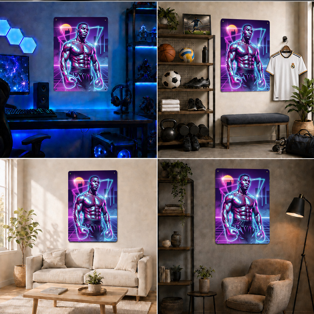 Affiche en métal texturé avec  - Home Gym Neon Sign avis et prix